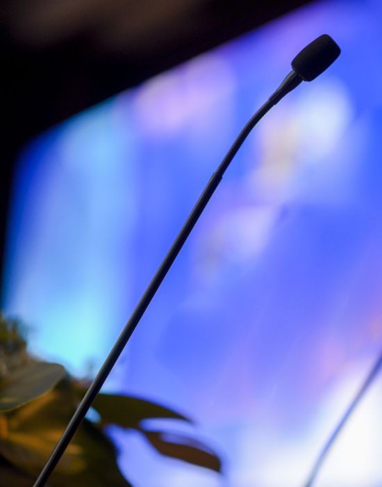 Microphone in the meeting hall conference